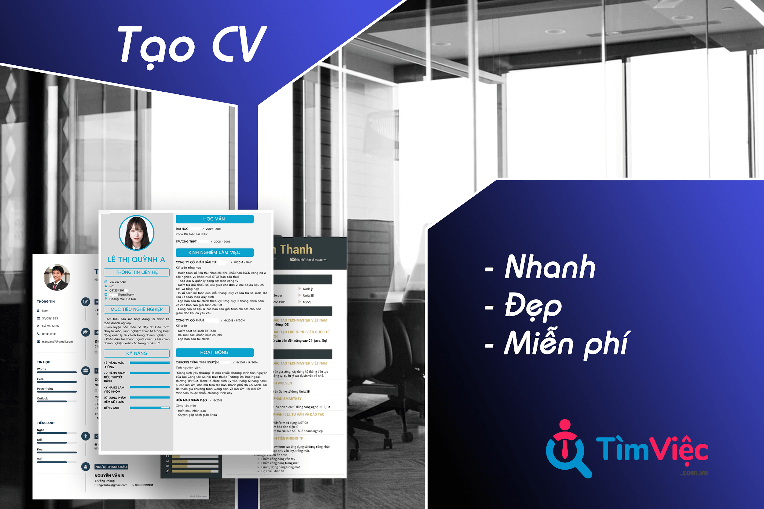 Tạo cv online tại timviec.com.vn