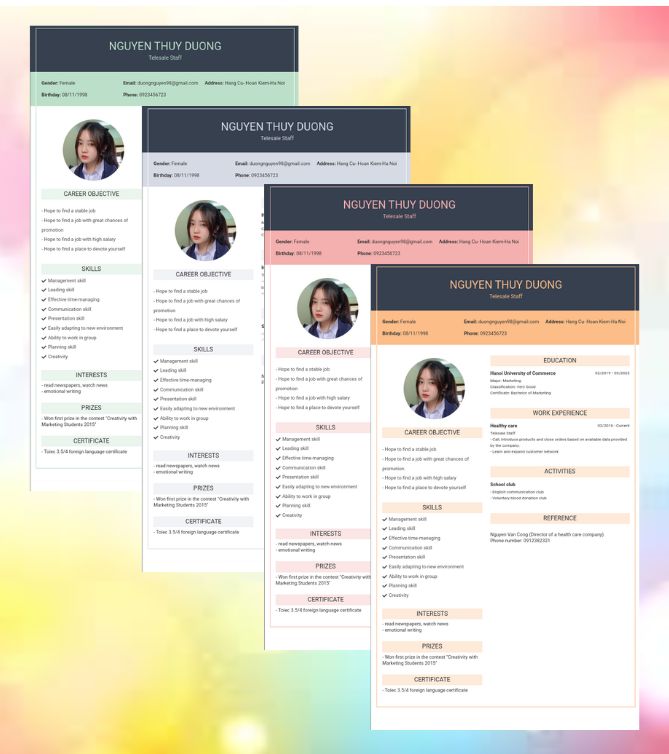Mẫu CV Telesale Mẫu CV tiếng Anh - Mẫu CV Telesale - CV.timviec.com.vn