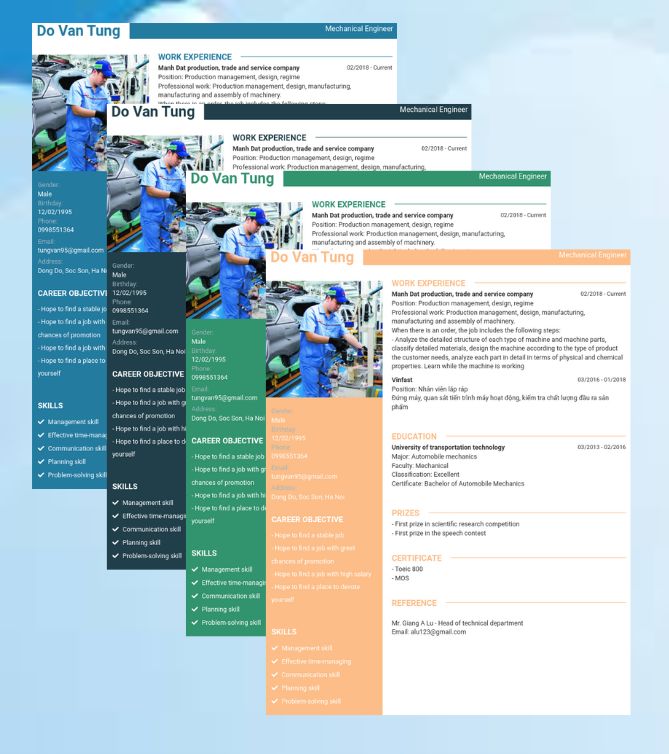 Mẫu CV tiếng Anh - Mẫu CV xin việc ngành Ô tô - CV.timviec.com.vn