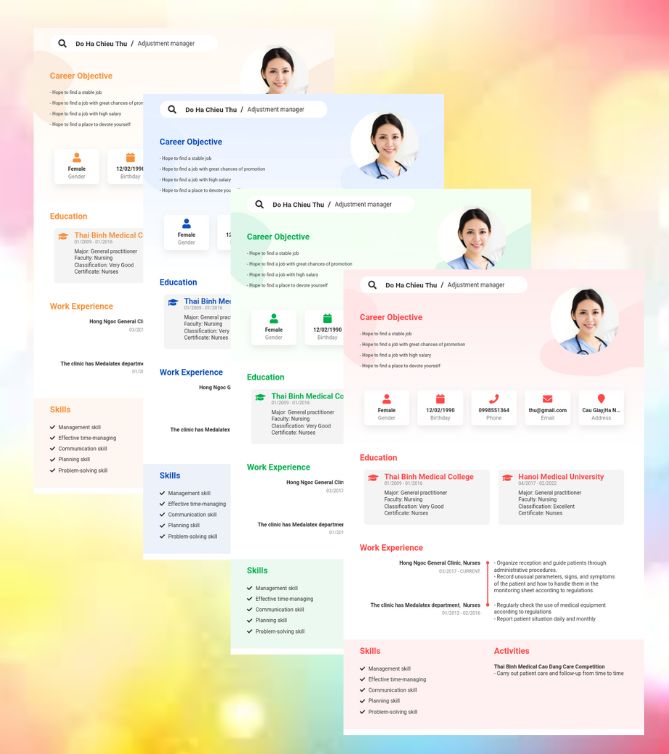 Mẫu CV tiếng Anh - Mẫu CV xin việc Điều Dưỡng - CV.timviec.com.vn