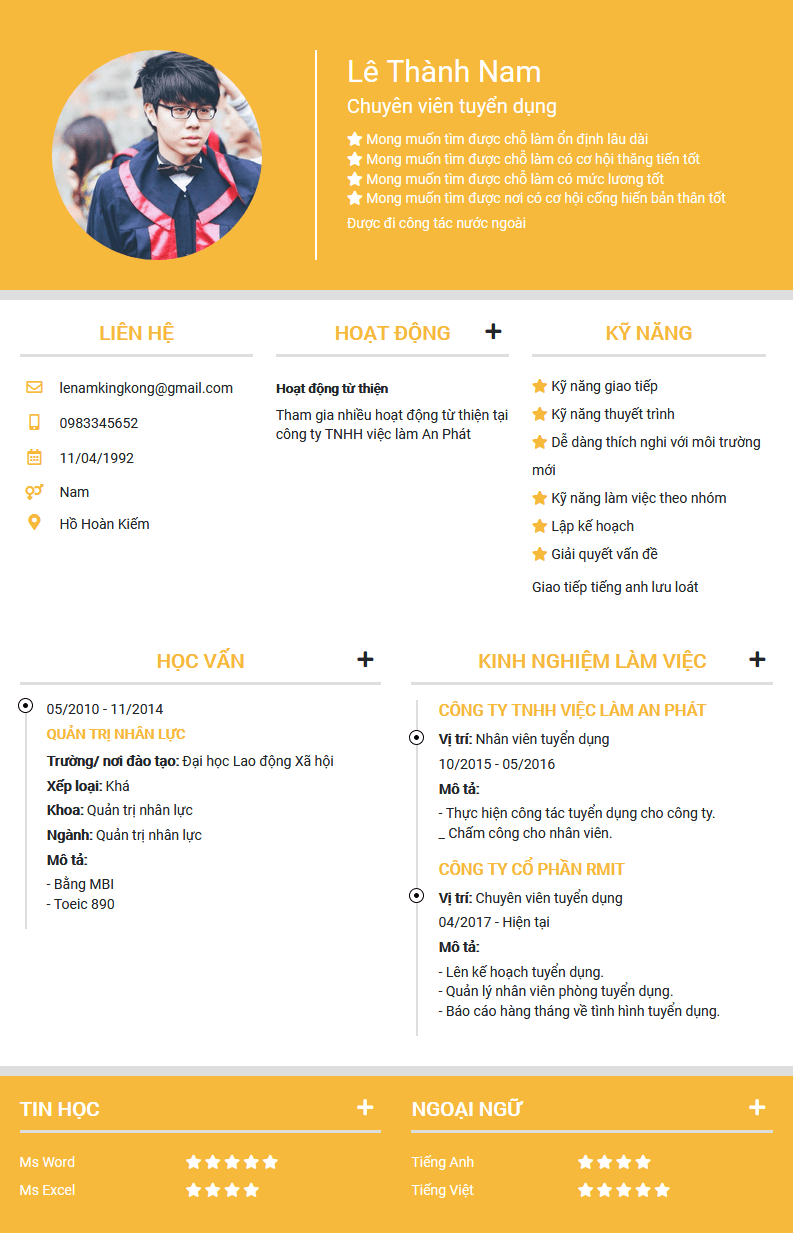 CV tiếng Việt tham khảo - Mẫu CV ấn tượng - cv.timviec.com.vn CV tiếng Việt tham khảo - Mẫu CV ấn tượng - cv.timviec.com.vn