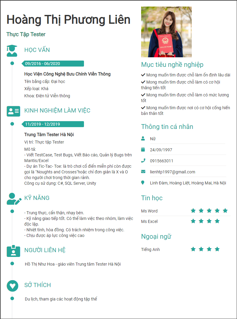 CV tiếng Việt tham khảo - Mẫu CV chuyên nghiệp - cv.timviec.com.vn CV tiếng Việt tham khảo - Mẫu CV chuyên nghiệp - cv.timviec.com.vn