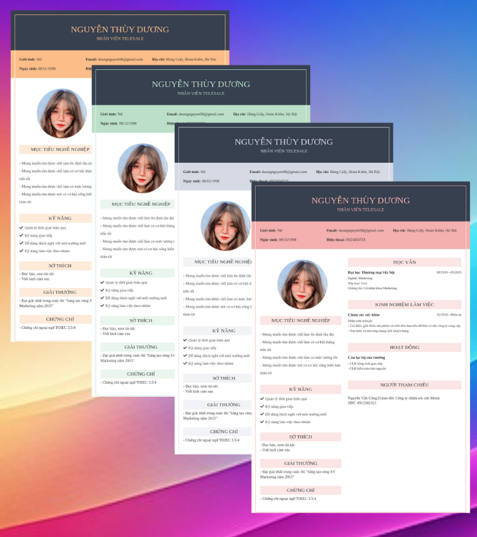 Mẫu CV Telesale Mẫu CV Telesale