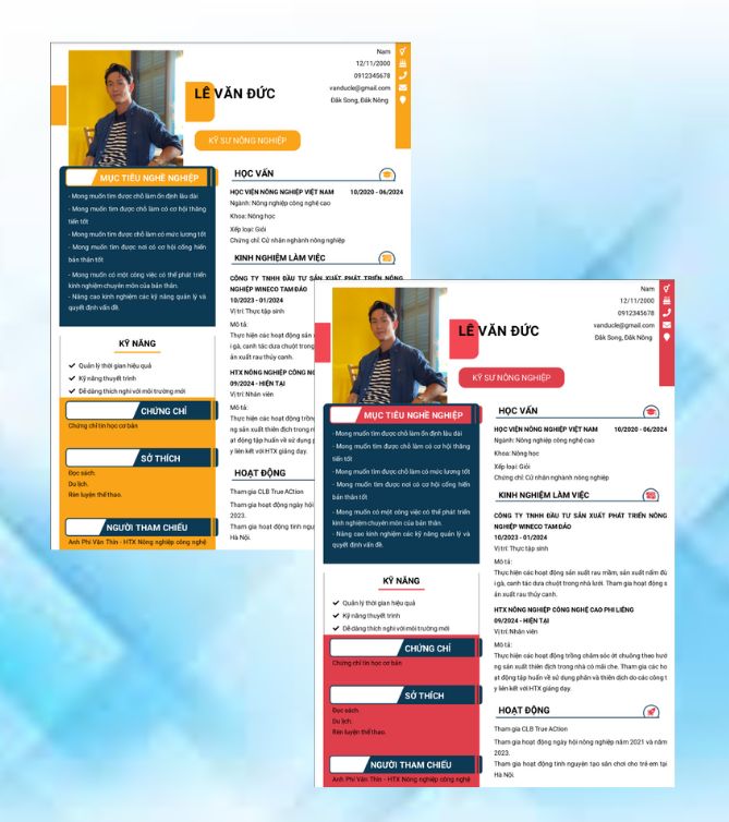 Mẫu CV xin việc ngành Nông Nghiệp Mẫu CV xin việc ngành Nông Nghiệp